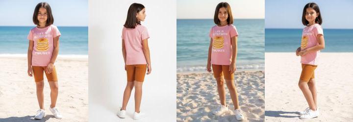 Conjunto Menina Camiseta e Bermuda Rosa