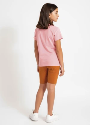 Multimarcas - Conjunto Menina Camiseta e Bermuda Rosa - MULTIMARCAS
