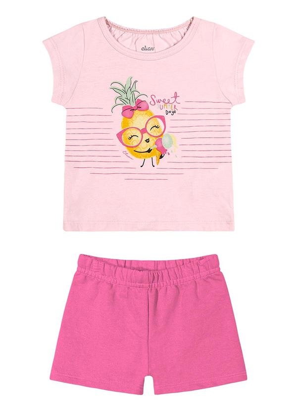 Elian - Conjunto  Menina Camiseta e Shorts Elian Rosa