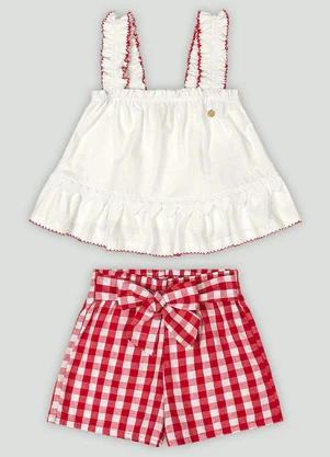 Conjunto Menina com Bata e Short Up Baby Branco - UP BABY