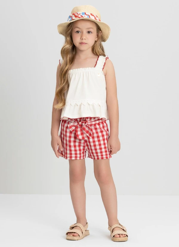 Up Baby - Conjunto Menina com Bata e Short Up Baby Branco