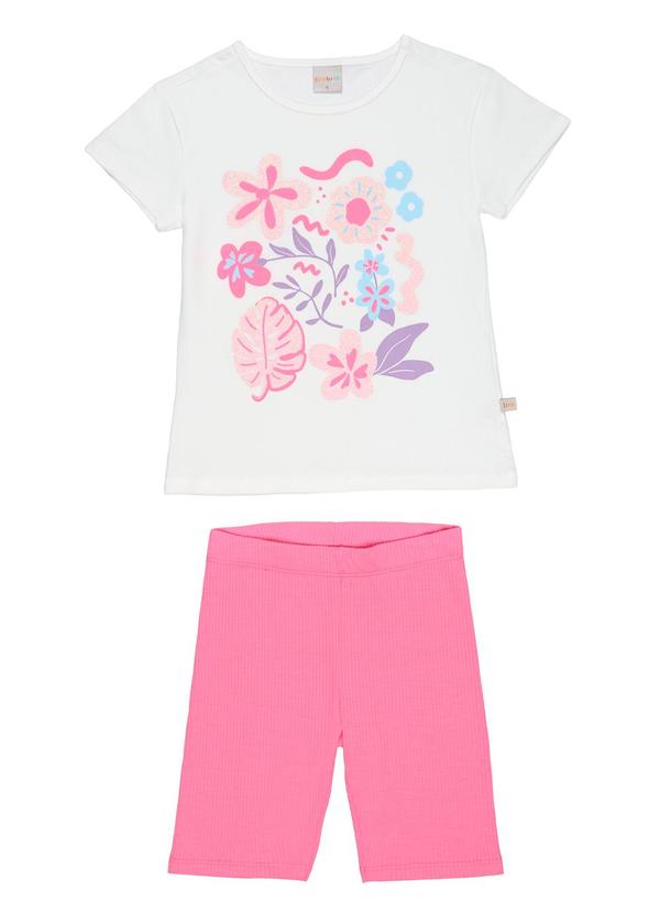 Tink Bink - Conjunto Menina com Bermuda CiclistaBranco