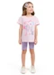 Tink Bink - Conjunto Menina com Bermuda CiclistaBranco - variação: Rosa