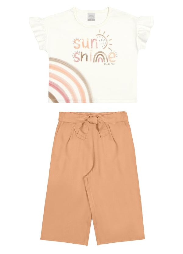 Alakazoo - Conjunto Menina com Blusa e Pantacourt Laranja 2