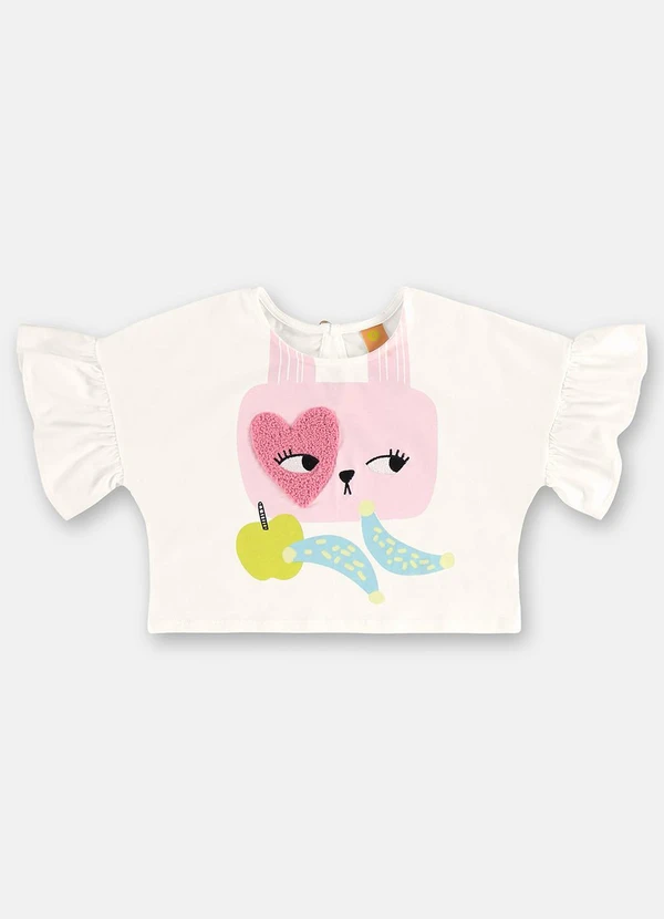 Três e Já - Conjunto Menina com Blusa e Short Branco 3