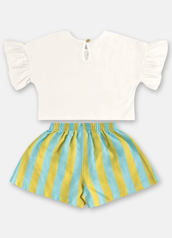 Três e Já - Conjunto Menina com Blusa e Short Branco 5