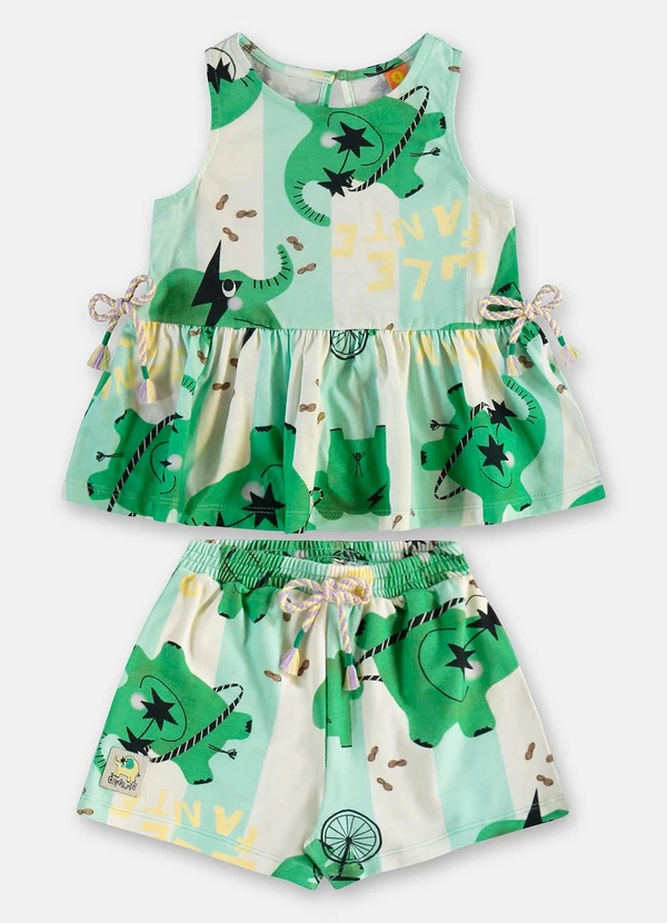 Três e Já - Conjunto Menina com Blusa e Short Branco 2