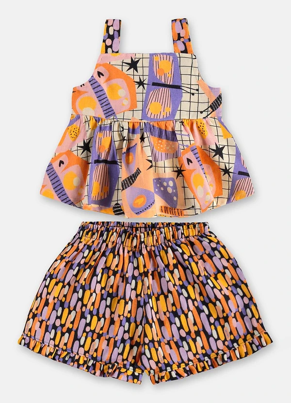 Três e Já - Conjunto Menina com Blusa e Short Branco 3