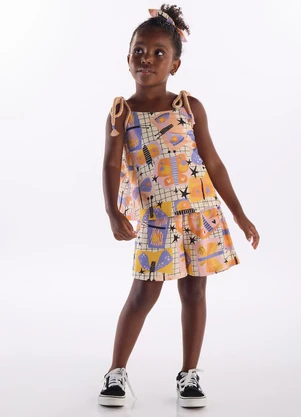 Conjunto Menina com Blusa e Short Três e Já Branco - TRÊS E JÁ