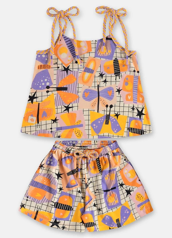 Três e Já - Conjunto Menina com Blusa e Short Três e Já Branco 2