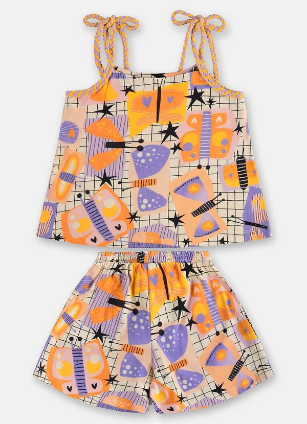 Três e Já - Conjunto Menina com Blusa e Short Três e Já Branco 5