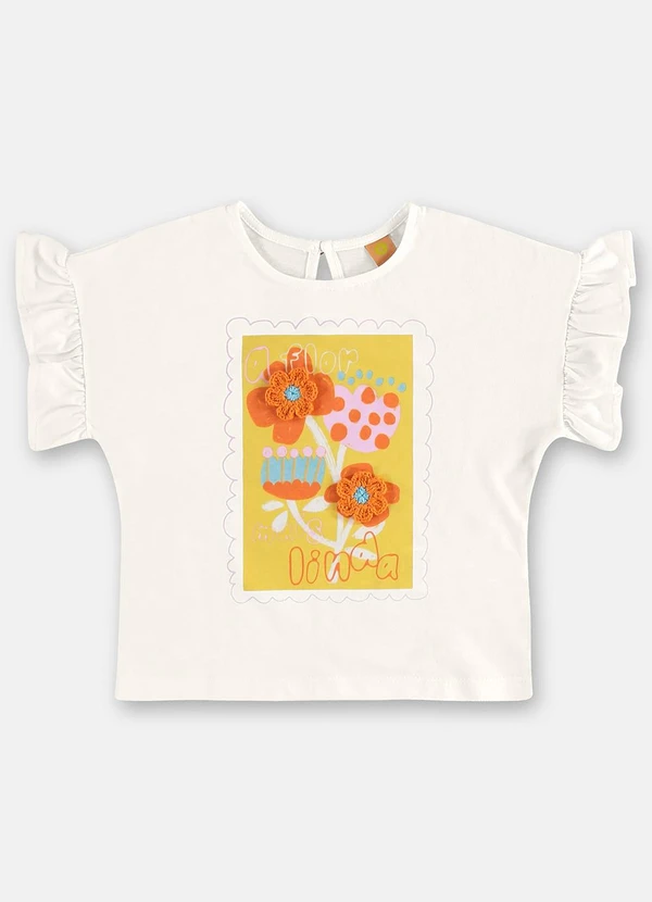 Três e Já - Conjunto Menina com Blusa e Short Três e Já Branco 3