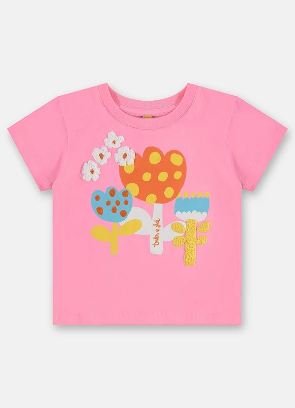 Três e Já - Conjunto Menina com Blusa e Short Três e Já Rosa 3