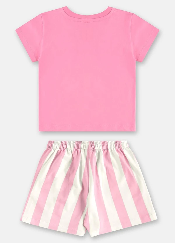 Três e Já - Conjunto Menina com Blusa e Short Três e Já Rosa 5