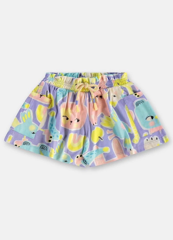 Três e Já - Conjunto Menina com Blusa e Short Roxo 5