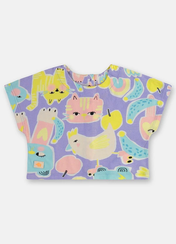 Três e Já - Conjunto Menina com Blusa e Short Roxo 7