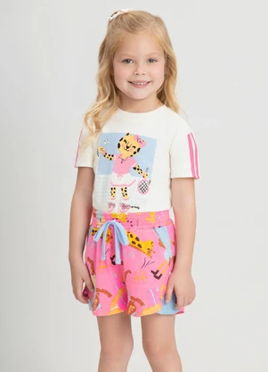 Conjunto Menina com Blusa e Short Up Baby Branco - UP BABY