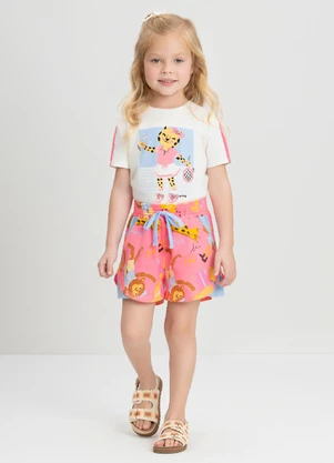 Conjunto Menina com Blusa e Short Up Baby Branco - UP BABY