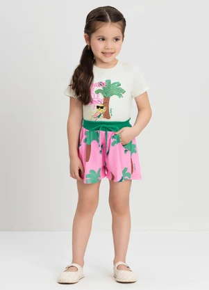 Up Baby - Conjunto Menina com Blusa e ShortBranco - UP BABY