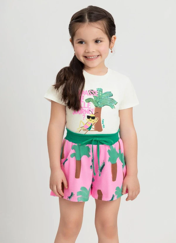 Up Baby - Conjunto Menina com Blusa e ShortBranco