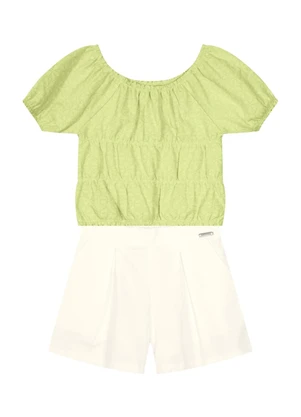 Mundi - Conjunto Menina com Cropped e Shorts Verde - MUNDI