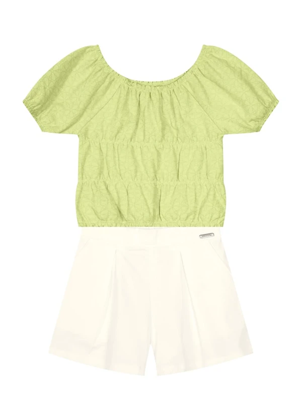 Brandili Mundi - Conjunto Menina com Cropped e Shorts Verde 2
