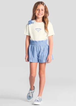 Brandili Mundi - Conjunto Menina com Listras Natural - BRANDILI MUNDI