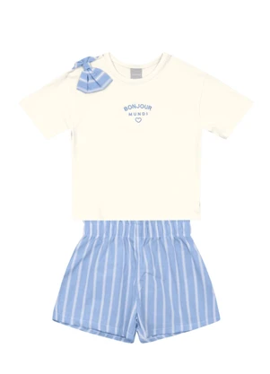Mundi - Conjunto Menina com Listras Natural - MUNDI