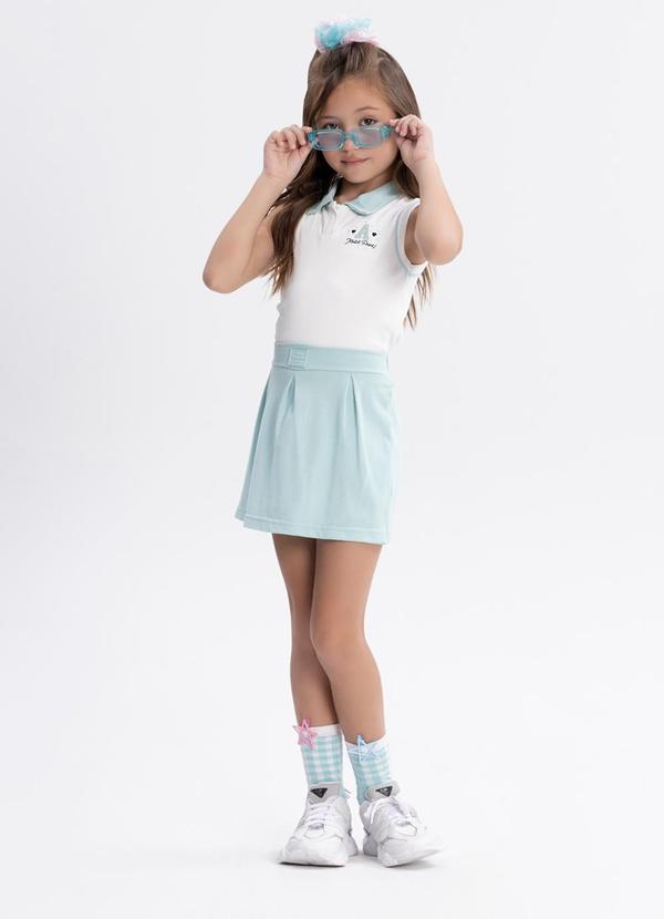 Alakazoo - Conjunto Menina com Regata e Shorts Saia Azul