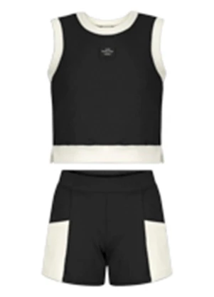 Alakazoo - Conjunto Menina com Shorts e Blusa Piquet Preto - ALAKAZOO