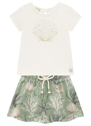 Milon - Conjunto Menina Concha Off White - MILON