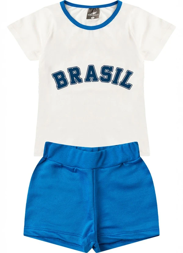 Rosa Azul - Conjunto Menina Copa do Mundo Iaia Off White