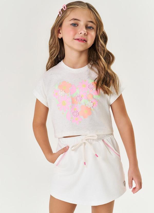 Cinti - Conjunto Menina Coração Floral Bege 1