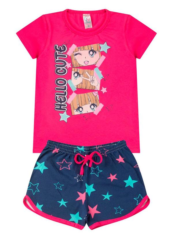 Rovitex - Conjunto Menina Cotton Estampado Rosa