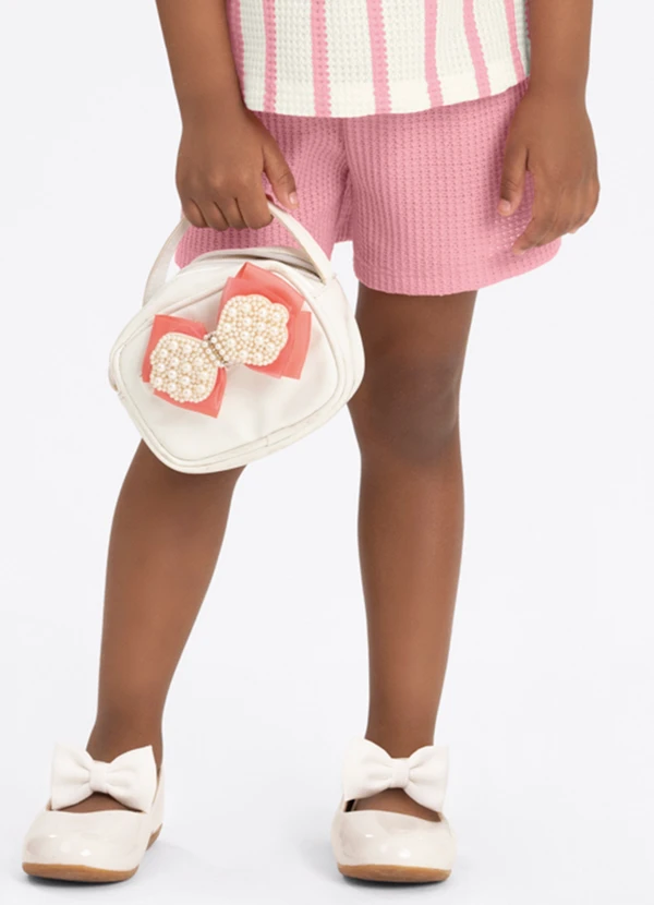 Alakazoo - Conjunto Menina Crochê com Blusa e Shorts Rosa 3