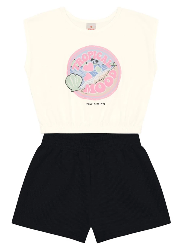 Brandili - Conjunto Menina Cropped Tropical Natural 2