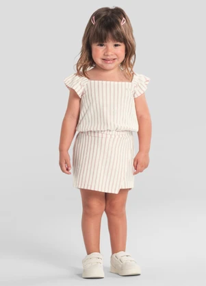 Brandili - Conjunto Menina em Cotton Especial Natural - BRANDILI