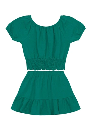 Brandili - Conjunto Menina em Cotton Especial Verde - BRANDILI