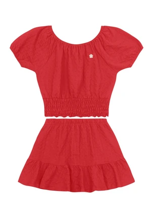 Brandili - Conjunto Menina em Cotton Especial Vermelho - BRANDILI