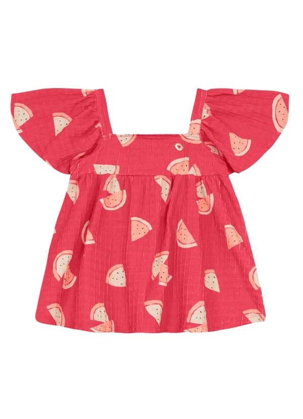 Brandili - Conjunto Menina em Cotton Quadriculado Vermelho 3