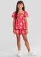Brandili - Conjunto Menina em Cotton Quadriculado Vermelho - variação: Vermelho