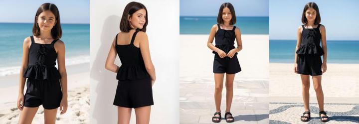 Conjunto Menina em Malha Preto
