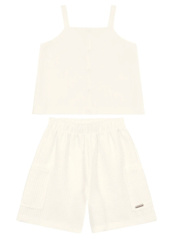 Brandili - Conjunto Menina em Moletinho Quadrilê Natural 2