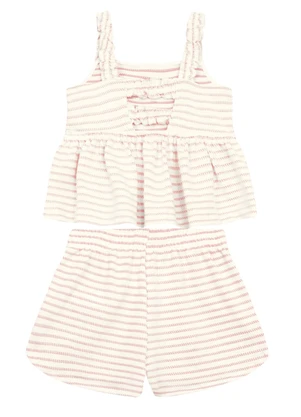 Brandili - Conjunto Menina em Tecido Especial Natural - BRANDILI