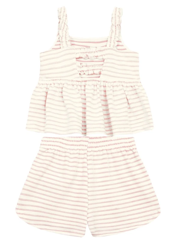 Brandili - Conjunto Menina em Tecido Especial Natural 2