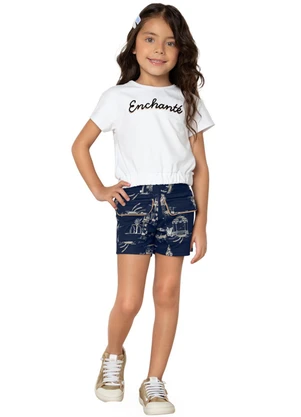 Milon - Conjunto Menina Estampa Branco - MILON