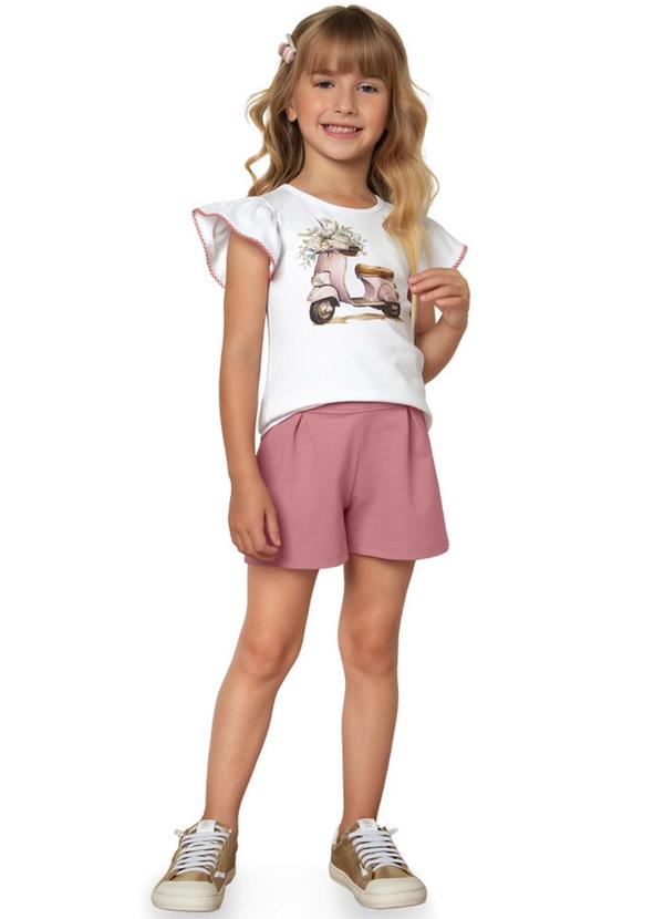 Milon - Conjunto Menina Estampado Branco