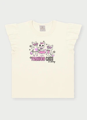 Abrange - Conjunto Menina Fashion Cats Bege - ABRANGE