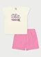 Abrange - Conjunto Menina Fashion Cats Bege - variação: Bege