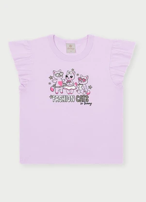 Abrange - Conjunto Menina Fashion Cats Roxo - ABRANGE